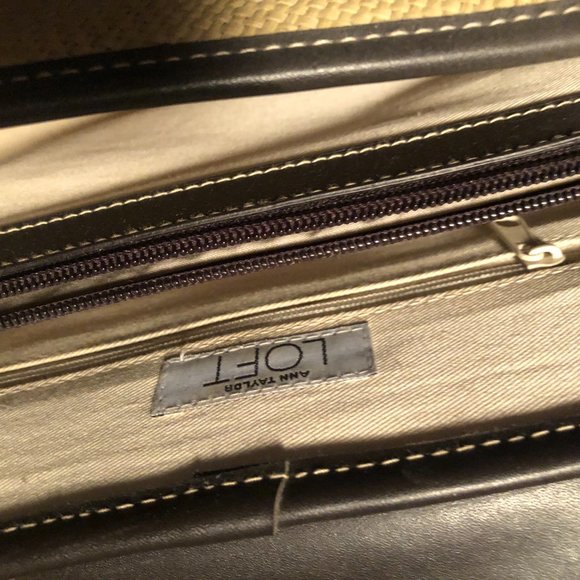 Ann Taylor Loft Straw & Leather Bag - Picture 2 of 2